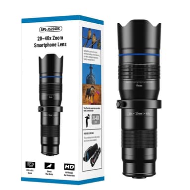 Apexel HD 20-40X zoom-objektiivi, telefoto matkapuhelimen zoom-objektiivi jalustalla