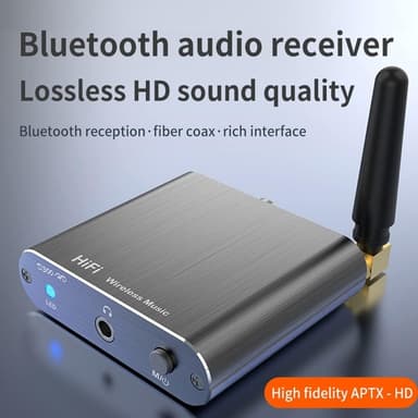 NÖRDIC Bluetooth 5.2 Kivastaanotin, HiFi AUX Optinen Koaksiaalilähtö, Langaton Äänisovitin Kotistereoille, Kuulokkeille ja Kaiuttimille