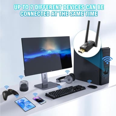 NÖRDIC USB - Pitkän kantaman Bluetooth 5.4 -sovitin 150 metrin kantamalla.