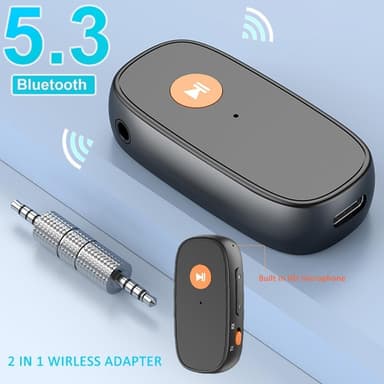 NÖRDIC 2-in-1 Bluetooth 5.3 Vastaanotin Lähetin Adapteri 3.5mm Jack Auto Musiikki PC Ääni Aux Kuulokkeet