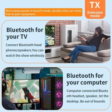 NÖRDIC 2-in-1 Bluetooth 5.3 Vastaanotin Lähetin Adapteri 3.5mm Jack Auto Musiikki PC Ääni Aux Kuulokkeet