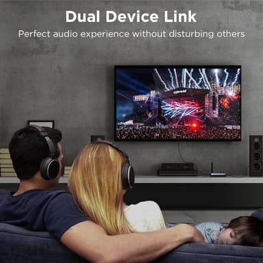 NÖRDIC Bluetooth 5.0 lähetinvastaanotin, äänisovitin kahdelle kuulokkeelle pitkän kantaman