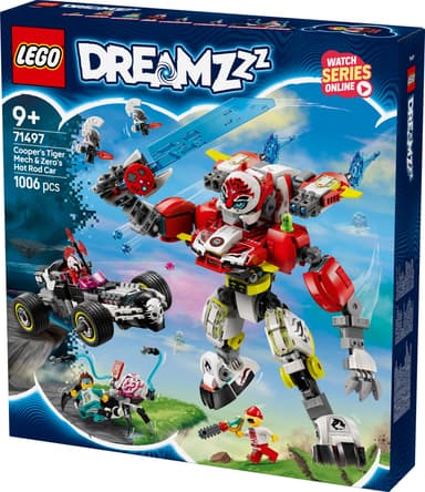 LEGO DREAMZzz Cooperin tiikerirobotti ja Zeron hot rod ‑auto 71497