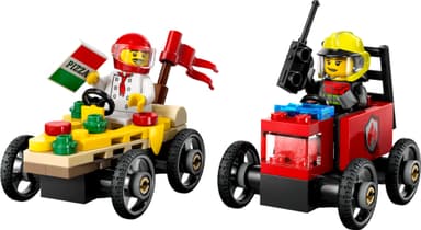 LEGO City Pizza-auto vastaan  paloauto – kilpa-autopakkaus 60458