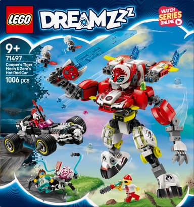 LEGO DREAMZzz Cooperin tiikerirobotti ja Zeron hot rod ‑auto 71497