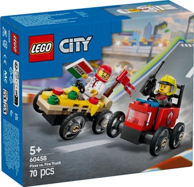 LEGO City Pizza-auto vastaan  paloauto – kilpa-autopakkaus 60458