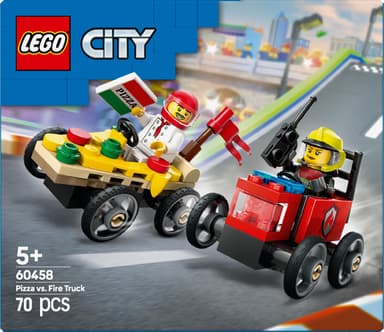 LEGO City Pizza-auto vastaan  paloauto – kilpa-autopakkaus 60458