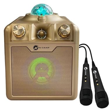 N-Gear Disco Star 710 karaokekaiutin Bluetoothilla ja laservaloshow'lla - Kultainen
