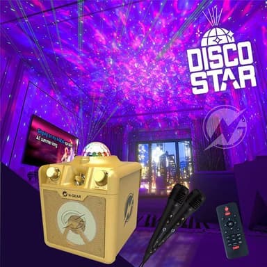 N-Gear Disco Star 710 karaokekaiutin Bluetoothilla ja laservaloshow'lla - Kultainen