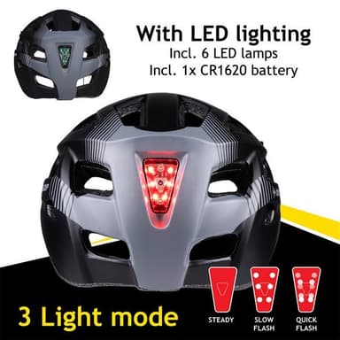 Dunlop pyöräilykypärä LED-valolla 58-61cm