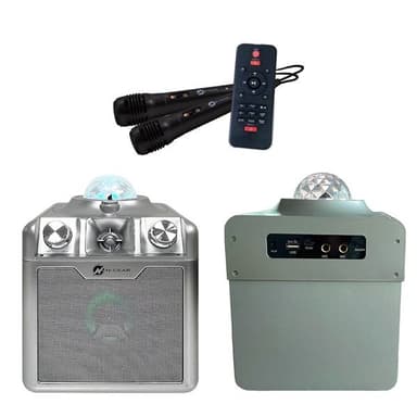 N-Gear Disco Star 710 karaokekaiutin Bluetoothilla ja laservaloshow'lla - hopea