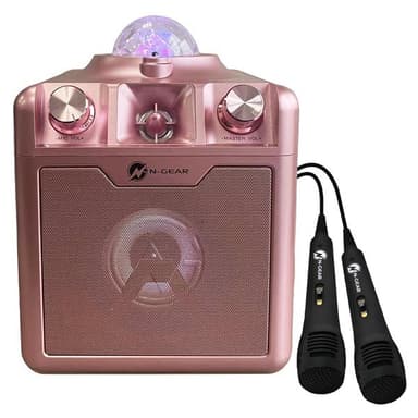 N-Gear Disco Star 710 karaokekaiutin Bluetoothilla ja laservaloshow'lla - Vaaleanpunainen väri