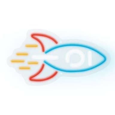Neolia Neonskylt Raket - Multifärgad