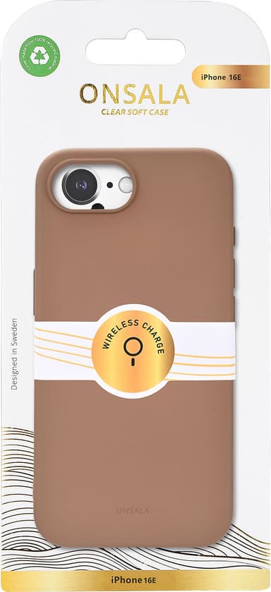 Onsala iPhone 16E Silicone suojakuori (suklaanruskea)