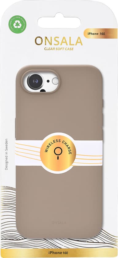 Onsala iPhone 16E Silicone suojakuori (hiekka)