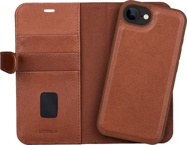 Buffalo iPhone 16E 2in1 lompakkokotelo (ruskea)