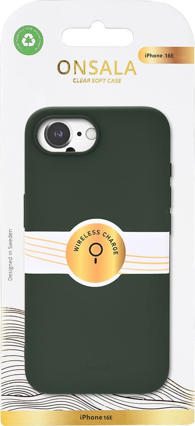 Onsala iPhone 16E Silicone suojakuori (oliivi)