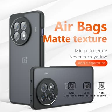 SKALO OnePlus 13R Skin-touch Hybrid Suojakuori - Musta