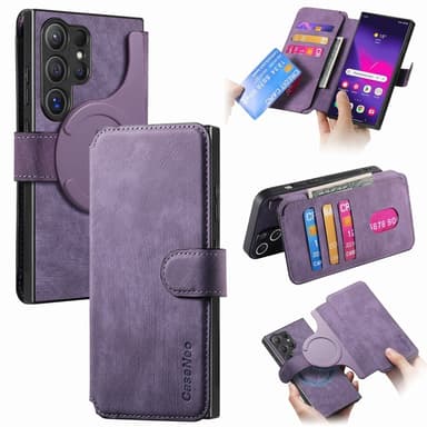 SKALO Samsung S25 Ultra CASENEO MW-03 Lompakkokotelo - Violetti
