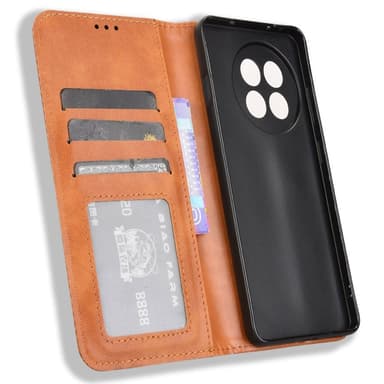 SKALO OnePlus 13R Embossed Premium Lompakkokotelo - Ruskea