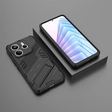 SKALO Xiaomi Redmi Note 14 5G Armor Hybrid Punk Suojakuori - Musta