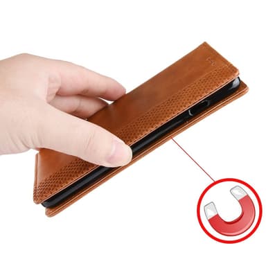 SKALO OnePlus 13R Embossed Premium Lompakkokotelo - Ruskea