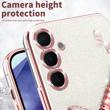SKALO Samsung S25 KADEM Dragonfly Glitter Suojakuori - Violetti