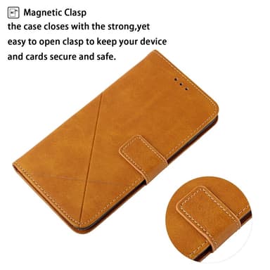 SKALO Xiaomi Redmi Note 14 5G PU-Nahka Lompakkokotelo - Vaaleanruskea
