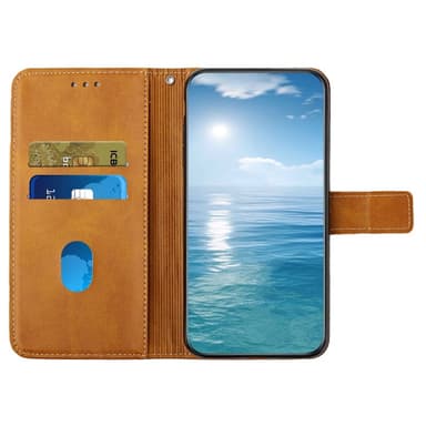 SKALO Xiaomi Redmi Note 14 5G PU-Nahka Lompakkokotelo - Vaaleanruskea