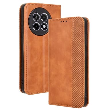 SKALO OnePlus 13R Embossed Premium Lompakkokotelo - Ruskea