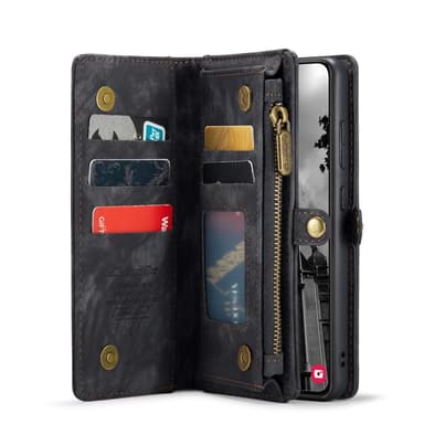 CaseMe Samsung S25+ 008 BIg Wallet 2in1 Magnet Lompakkokotelo - Musta