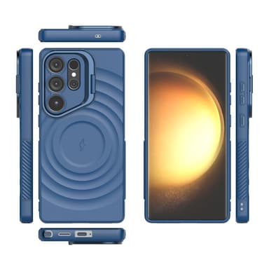 SKALO Samsung S25 Ultra Ripple Texture Suojakuori - Sininen