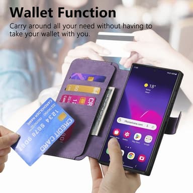 SKALO Samsung S25 Ultra CASENEO MW-03 Lompakkokotelo - Violetti