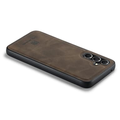 DG MING Samsung S25 Premium PU-nahka Hybrid Suojakuori - Tummanruskea
