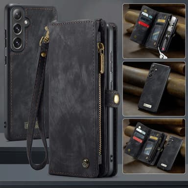 CaseMe Samsung S25+ 008 BIg Wallet 2in1 Magnet Lompakkokotelo - Musta