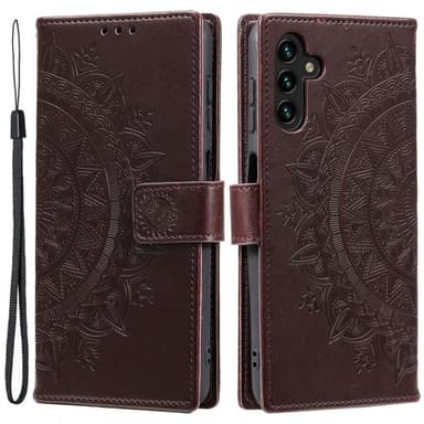 SKALO Samsung S25 Mandala Lompakkokotelo - Ruskea