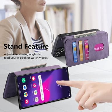 SKALO Samsung S25 Ultra CASENEO MW-03 Lompakkokotelo - Violetti