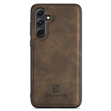 DG MING Samsung S25 Premium PU-nahka Hybrid Suojakuori - Tummanruskea