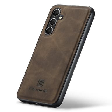 DG MING Samsung S25 Premium PU-nahka Hybrid Suojakuori - Tummanruskea