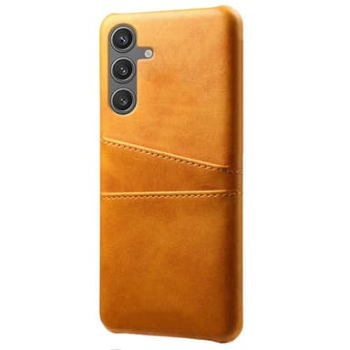 SKALO Samsung S25 PU-Nahkainen Kortholderi Suojakuori - Vaaleanruskea
