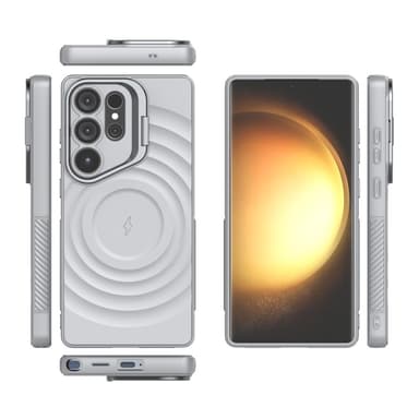 SKALO Samsung S25 Ultra Ripple Texture Suojakuori - Harmaa