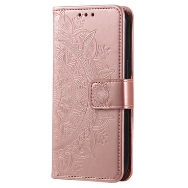 SKALO Xiaomi Redmi Note 14 Pro 5G Mandala Lompakkokotelo - Ruusukulta