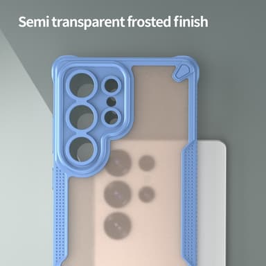 SKALO Samsung S25 Ultra Armor Hybrid Frosted Suojakuori - Sininen
