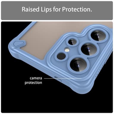 SKALO Samsung S25 Ultra Armor Hybrid Frosted Suojakuori - Sininen