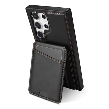 SKALO Samsung S25 Ultra PU-nahkainen Irrotettava Lompakkokotelo Suojakuori - Musta