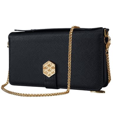 SKALO Xiaomi Redmi Note 14 5G Big Wallet Cross Texture Lompakkokotelo - Musta