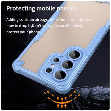 SKALO Samsung S25 Ultra Armor Hybrid Frosted Suojakuori - Sininen