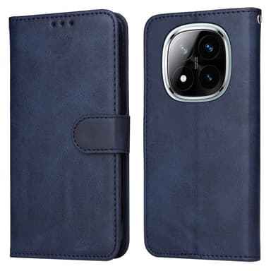 SKALO Xiaomi Redmi Note 14 Pro 5G PU-nahka Lompakkokotelo - Sininen