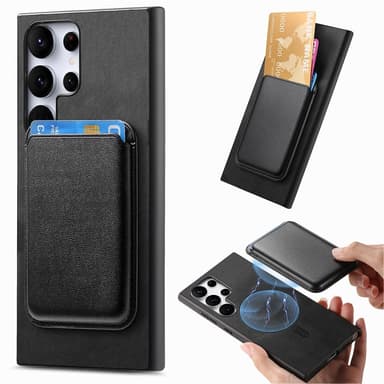 SKALO Samsung S25 Ultra 2-in-1 PU-nahkakotelo+korttikotelo - Musta