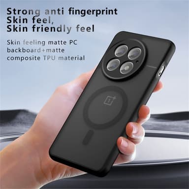 SKALO OnePlus 13 Skin-touch Hybrid Suojakuori - Musta